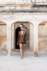 Brocade Blazer and Skirt