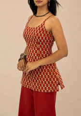 Rust Red Printed Cotton Co-ord Set