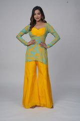 Marbel Yellow Kurta and Pant