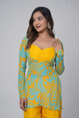 Marbel Yellow Kurta and Pant