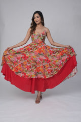 Scarlet Nature Print Frock-style Kurti