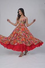 Scarlet Nature Print Frock-style Kurti