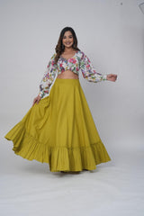 Stylish Floral Print Lehenga Set