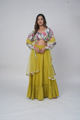 Stylish Floral Print Lehenga Set