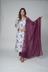 Stylish Floral Suit Set with Dupatta