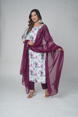 Stylish Floral Suit Set with Dupatta