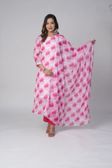 Straight Rose Print Kurta Set