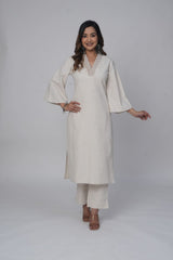 Off White Kurta and Pant