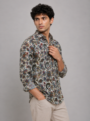 Men Multicolour Printed Cotton Shirt