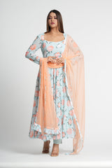 Georgette Floral Print Stylish Anarkali Set