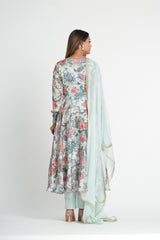 Georgette Satin Angrakha Anarkali set