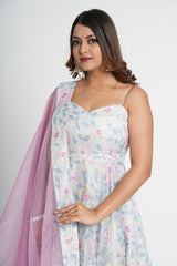 Stylish Organza Anarkali Set