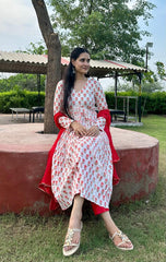 Stylish Cotton Suit Set With Dupatta