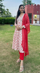 Stylish Cotton Suit Set With Dupatta