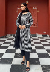 Stylish Cotton Black Leheriya Suit Set