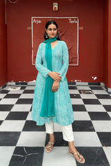 Stylish Blue Suit Set With Dupatta