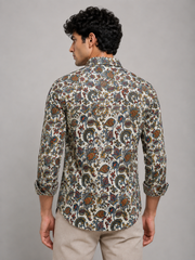 Men Multicolour Printed Cotton Shirt