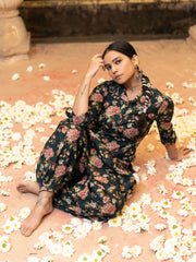 Cotton Green Floral Patiyala Kurta Pajama
