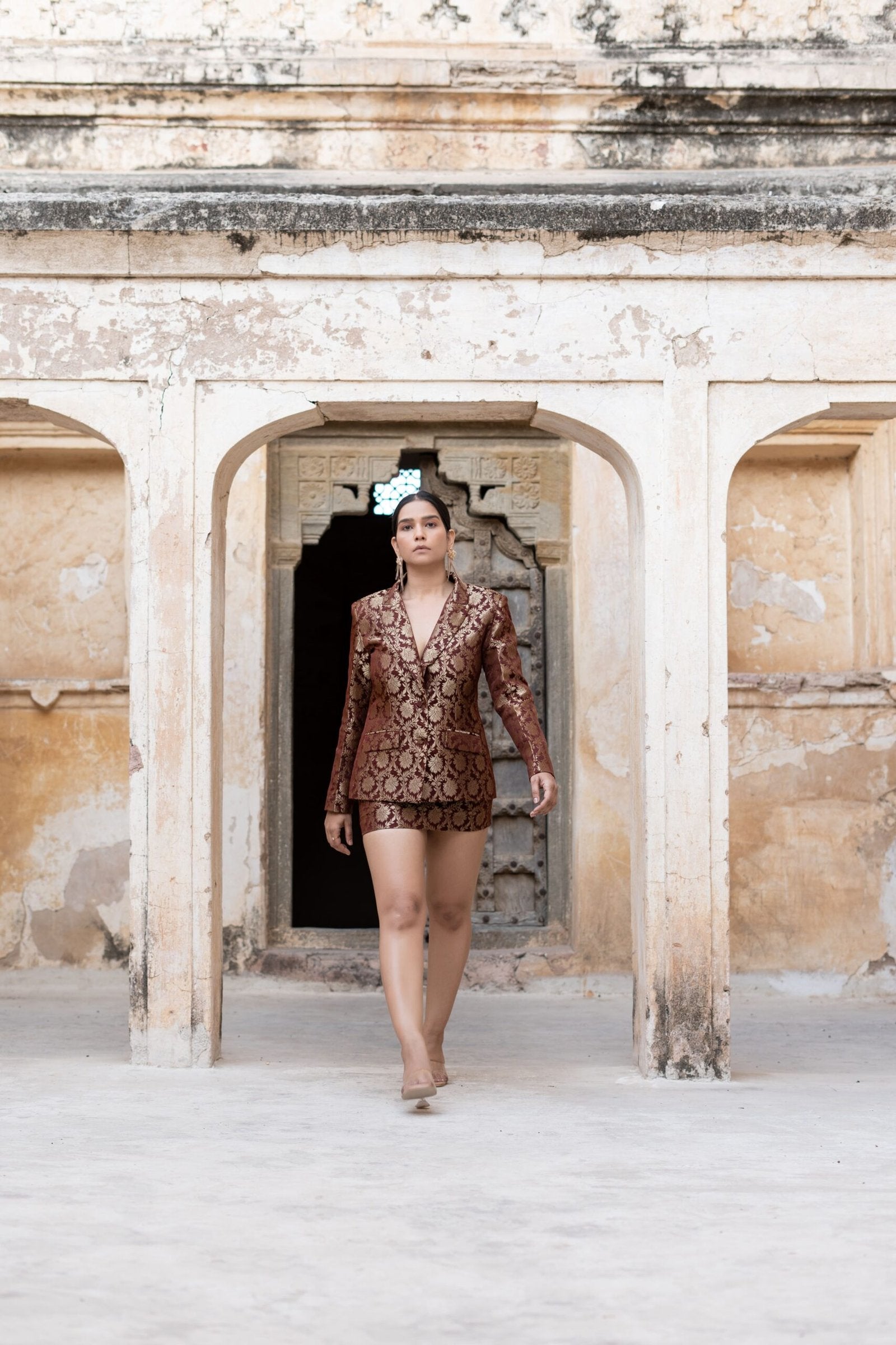 Brocade Blazer and Skirt