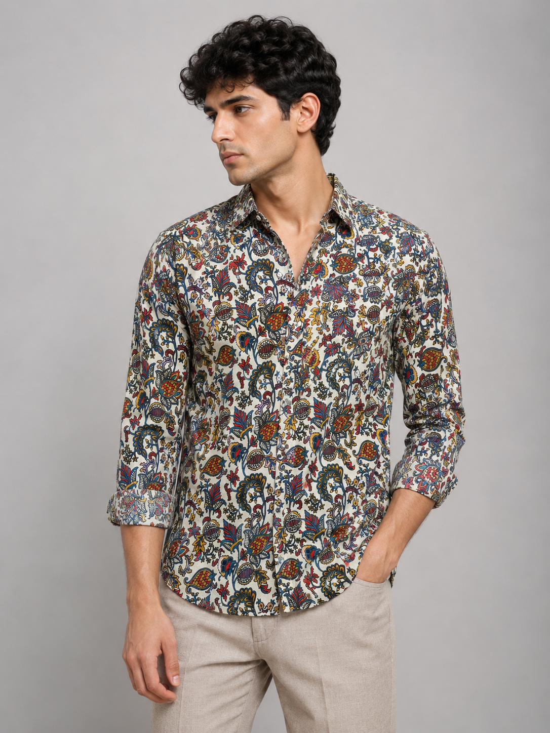Men Multicolour Printed Cotton Shirt