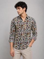Men Multicolour Printed Cotton Shirt