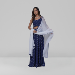 Polka Print Lehenga Set