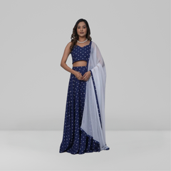 Polka Print Lehenga Set