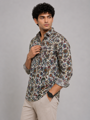 Men Multicolour Printed Cotton Shirt