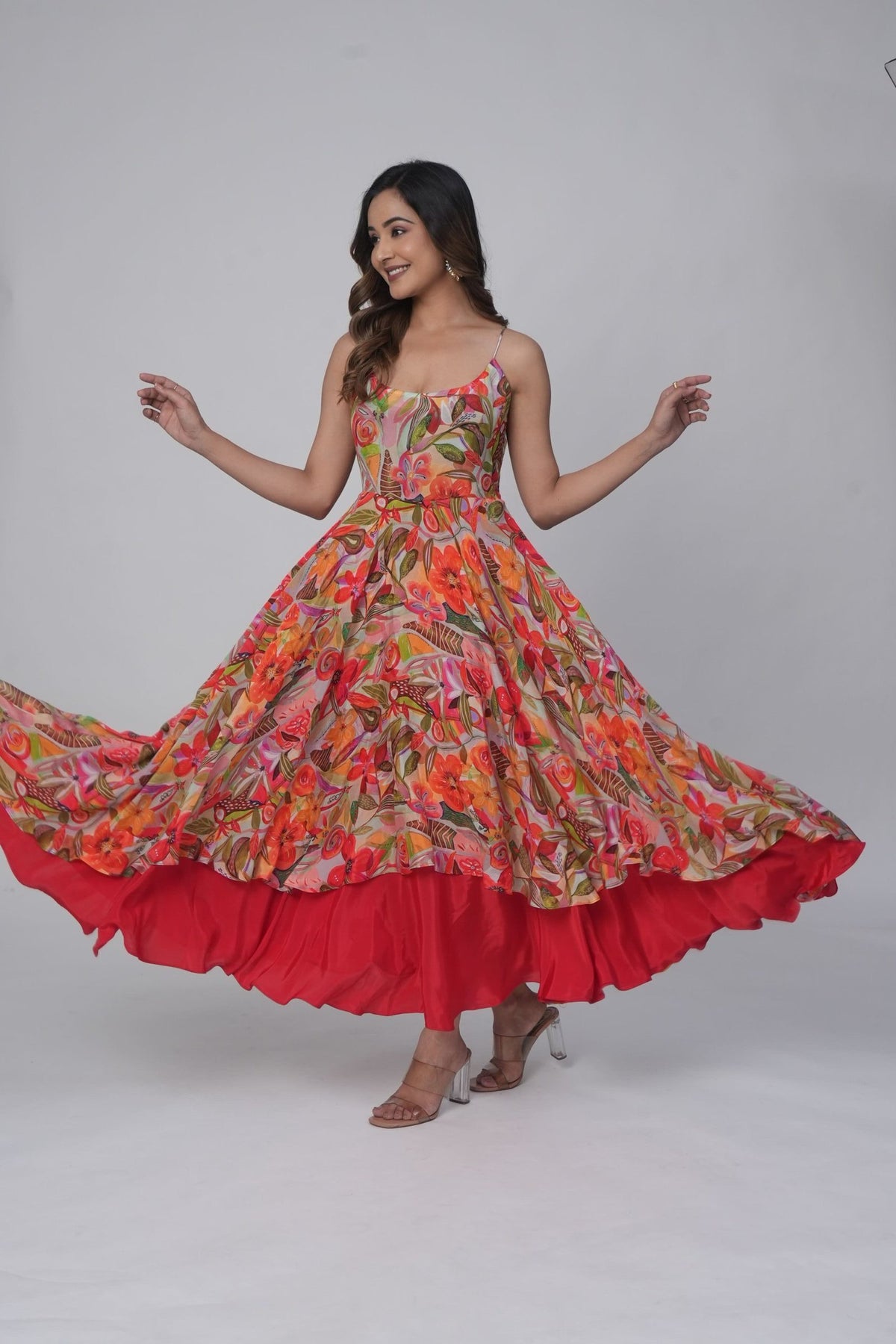 Scarlet Nature Print Frock-style Kurti
