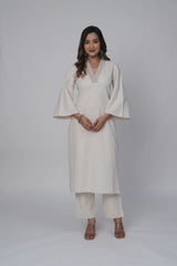 Off White Kurta and Pant