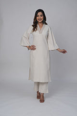 Off White Kurta and Pant