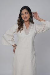 Off White Kurta and Pant