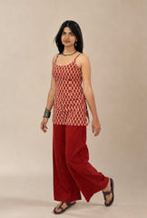 Rust Red Printed Cotton Co-ord Set