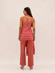 Cotton Pink Kurti Dupptta With Pant Set
