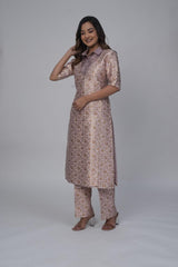Rose Gold Brocade Kurta Pant