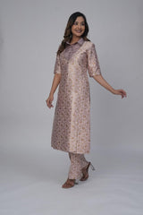 Rose Gold Brocade Kurta Pant